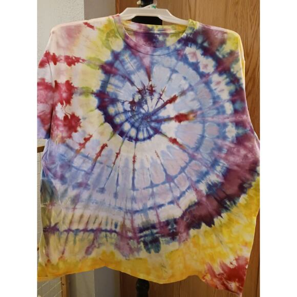 Ice Spiral Tie Dye T-Shirt Yellow and Blue Size 3XL - Picture 2 of 8